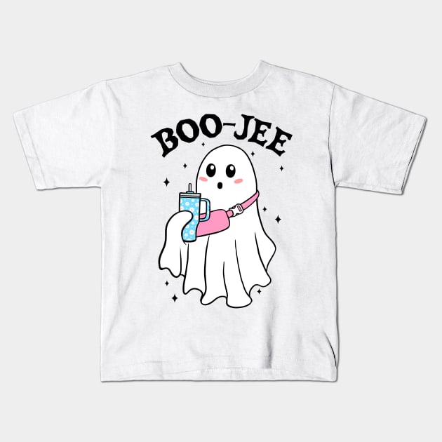 Boo Jee Halloween Ghost Kids T-Shirt by FlawlessSeams